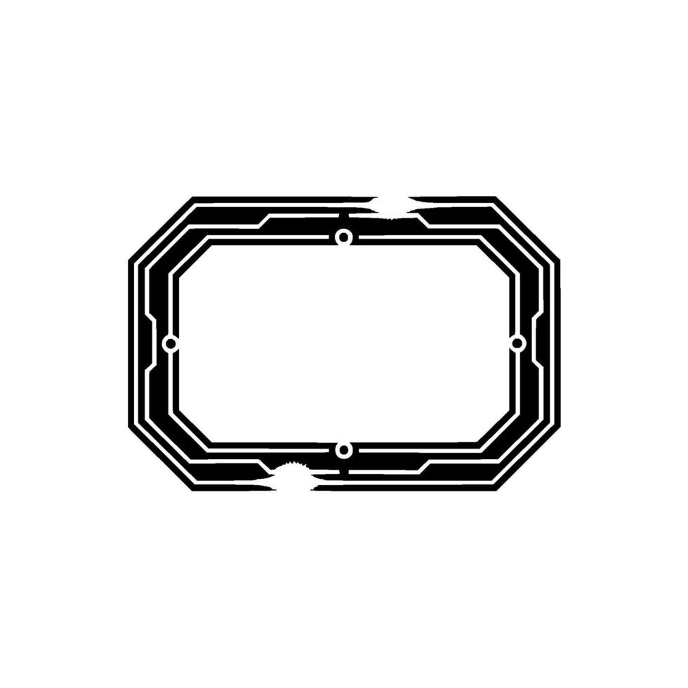 Modern Abstract Circuit Board Frame, Minimalist Tech. vector