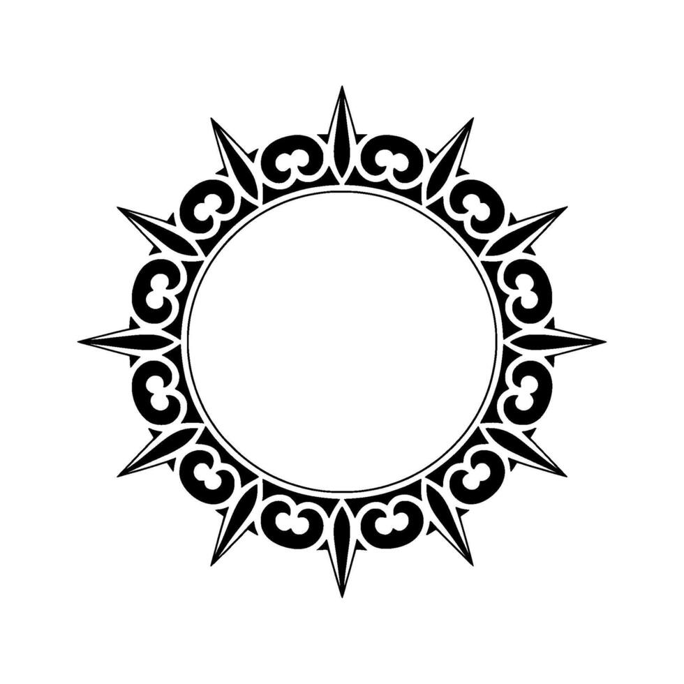 Elegant Decorative Circular Frame in Black, Element. vector
