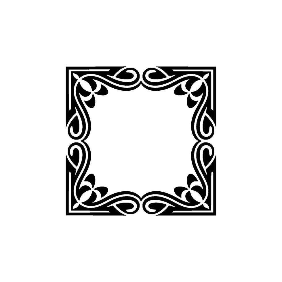 Elegant Black and White Decorative Frame , Square Ornament. vector