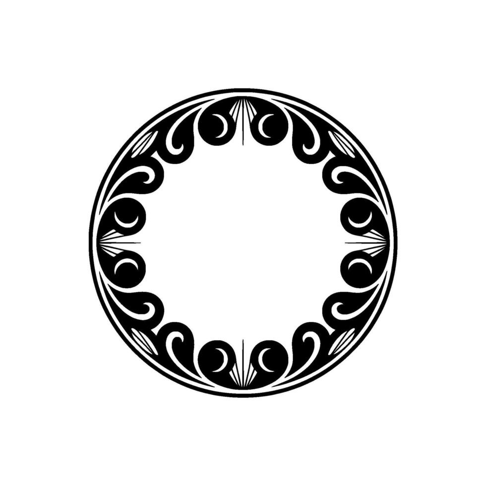 Elegant Black White Circular Decorative Element. vector