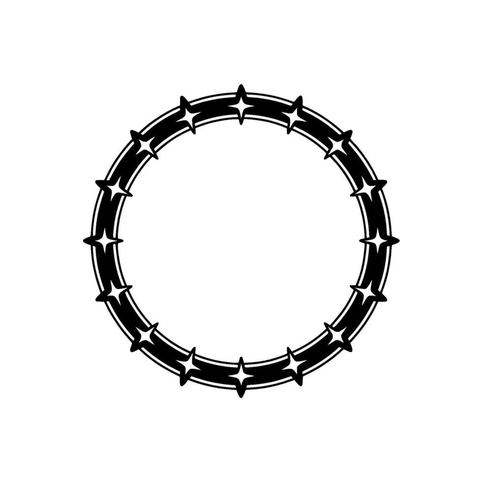 Black and White Star Circle - Minimalist , Geometric, Elegant. vector