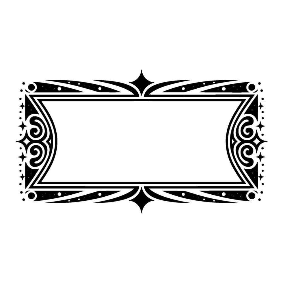 Elegant Black White Decorative Frame , Ornamental Border, Blank Space. vector
