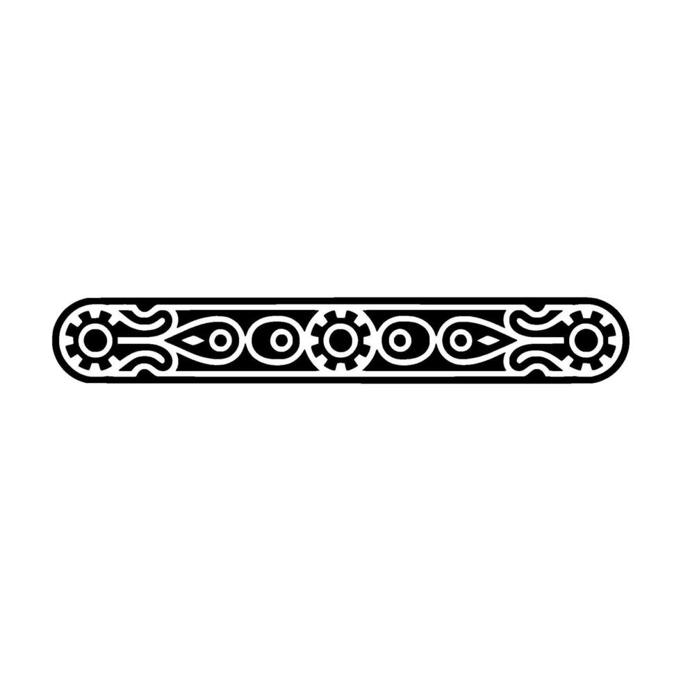 Black and White Decorative Border , Symmetric Ornamentation. vector