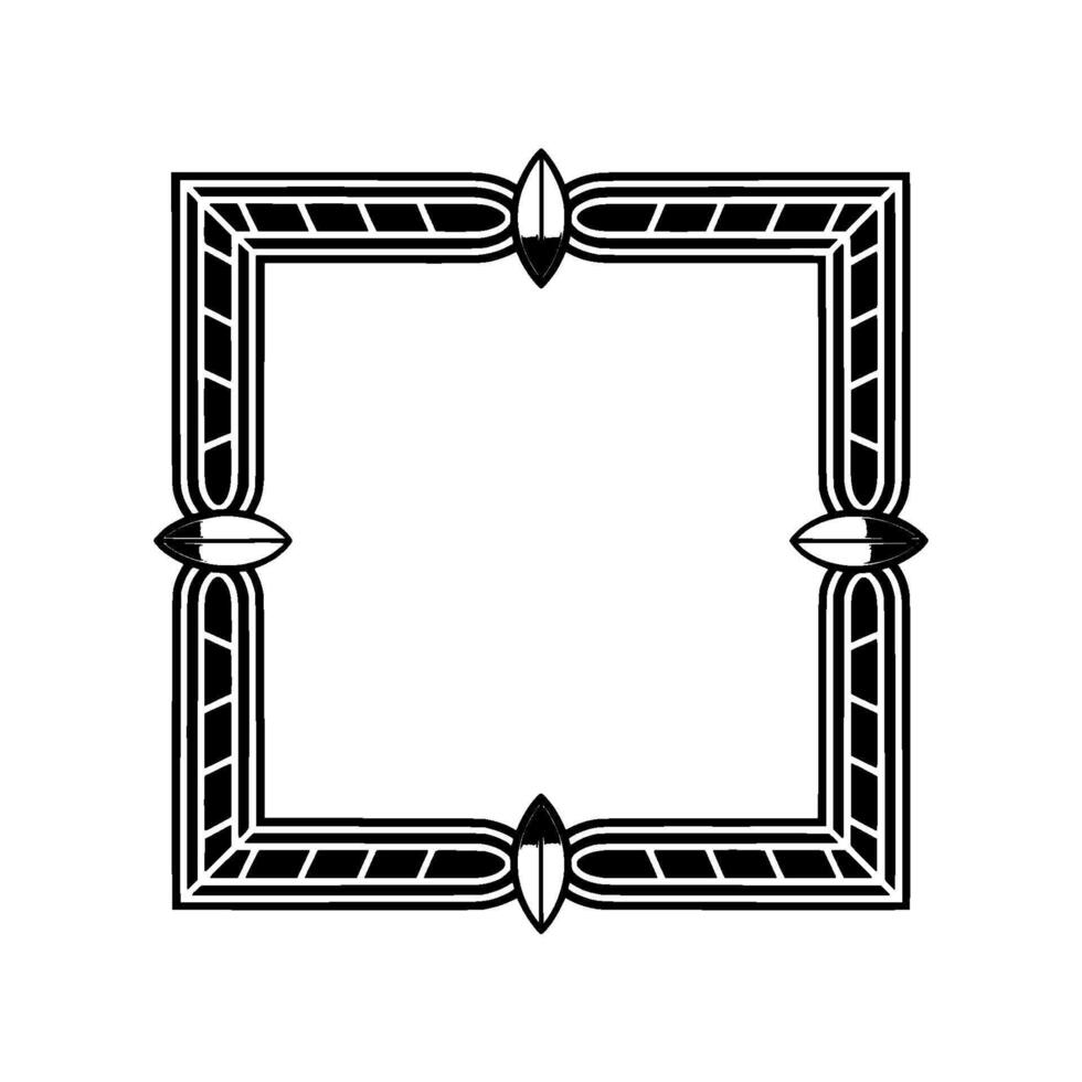 Art Deco Geometric Frame, Elegant Border , Blank Space. vector