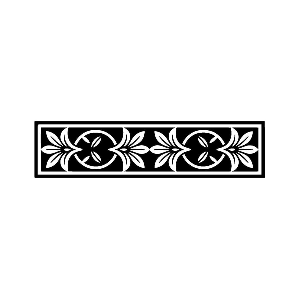 Elegant Black White Floral Border , Decorative Element - . vector