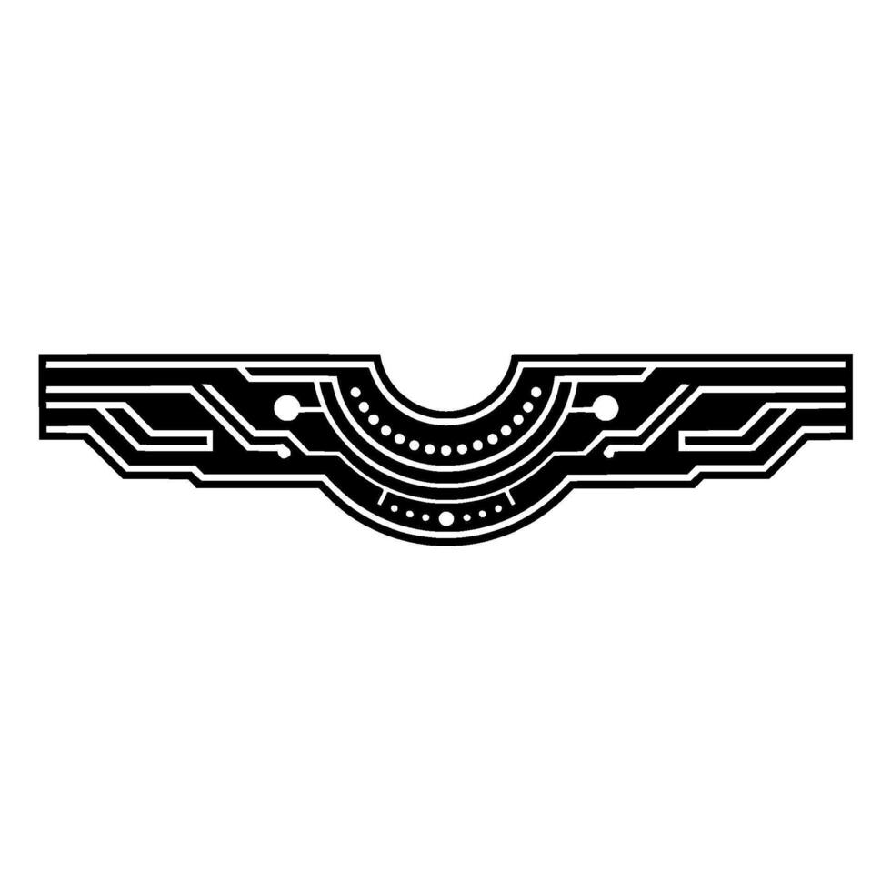 Abstract Tech Circuit - Black White Minimalist. vector