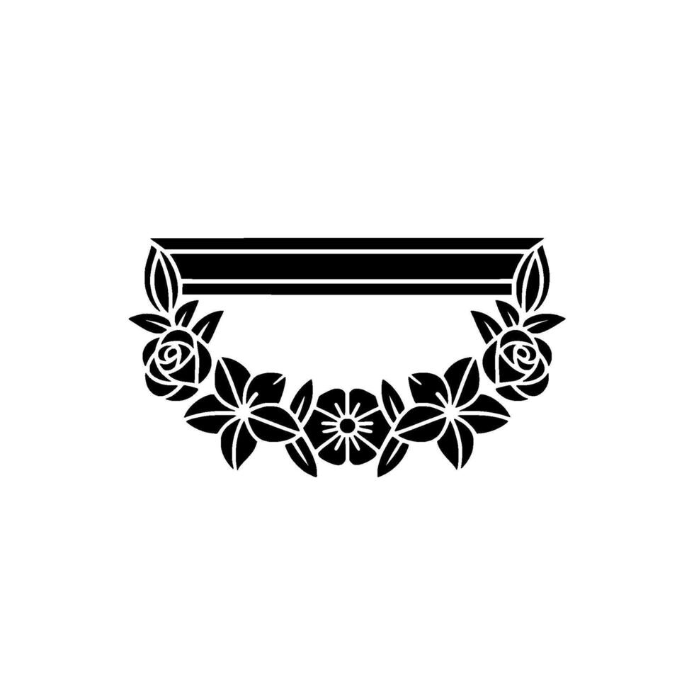 Elegant Floral Frame with Banner Element, Minimalist. vector