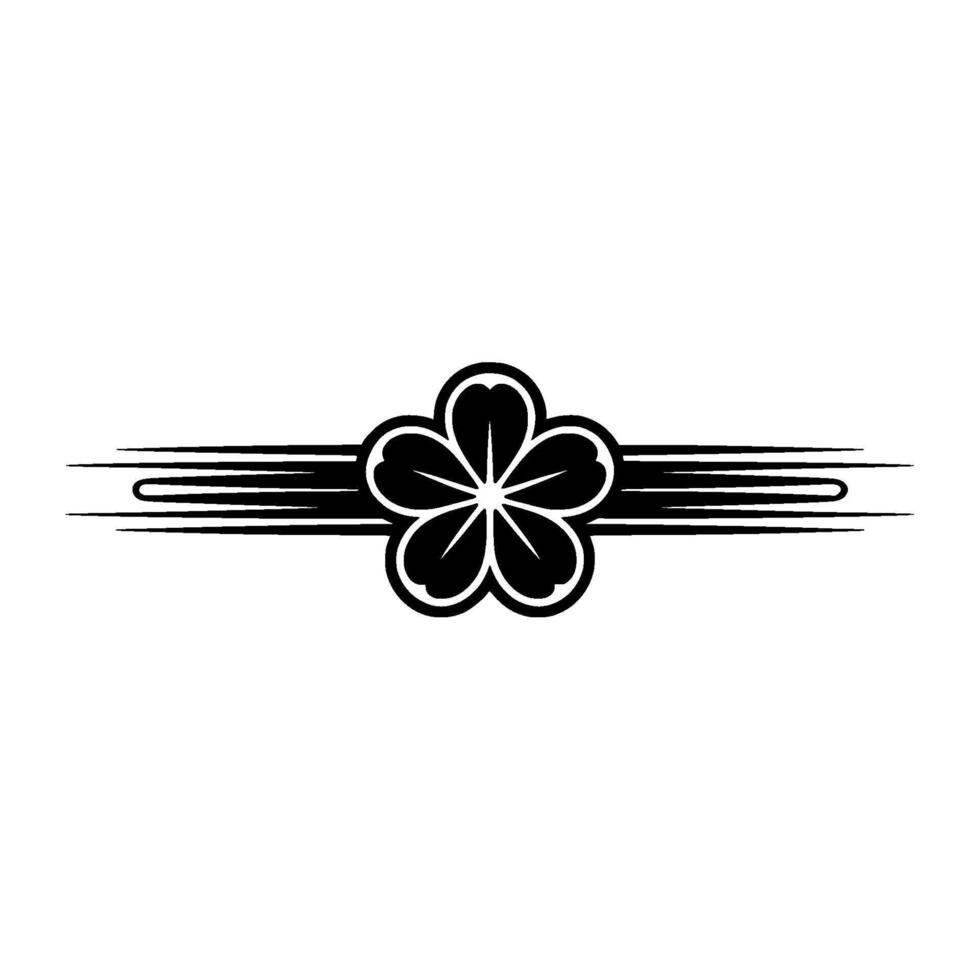 Minimalist Floral Element with Geometric Lines. vector
