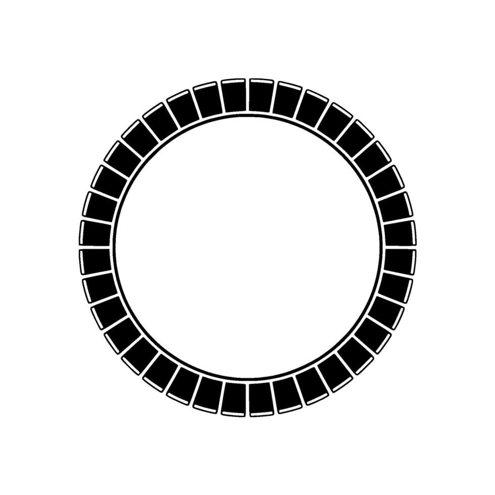 Geometric Circle Frame Minimalist Black White Element. vector