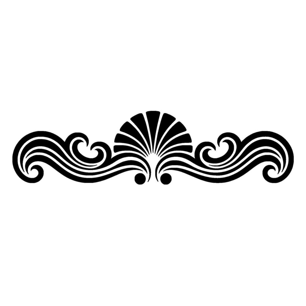 Decorative Black White Scrollwork Element. vector