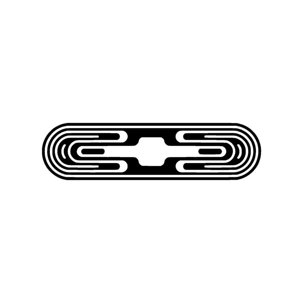 Minimalist Geometric Abstract Black and White Shape on Gray. vector