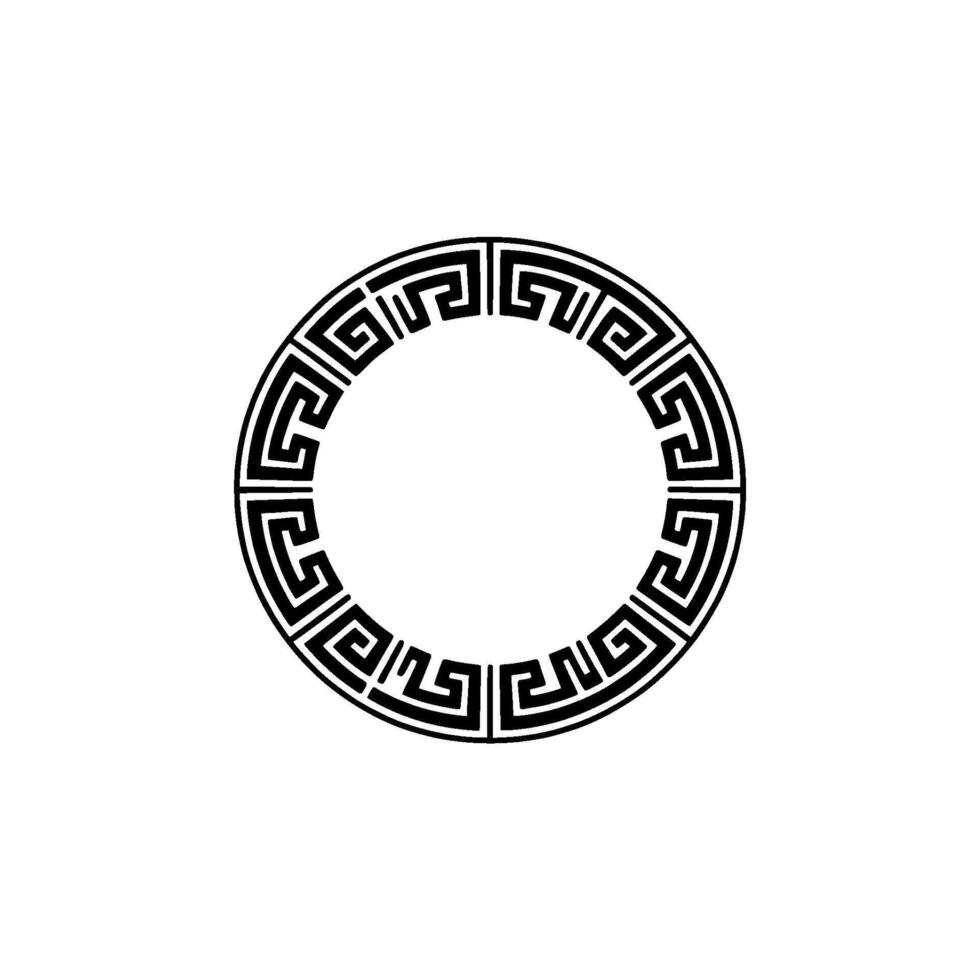 Geometric Greek Key Border on White Background. vector