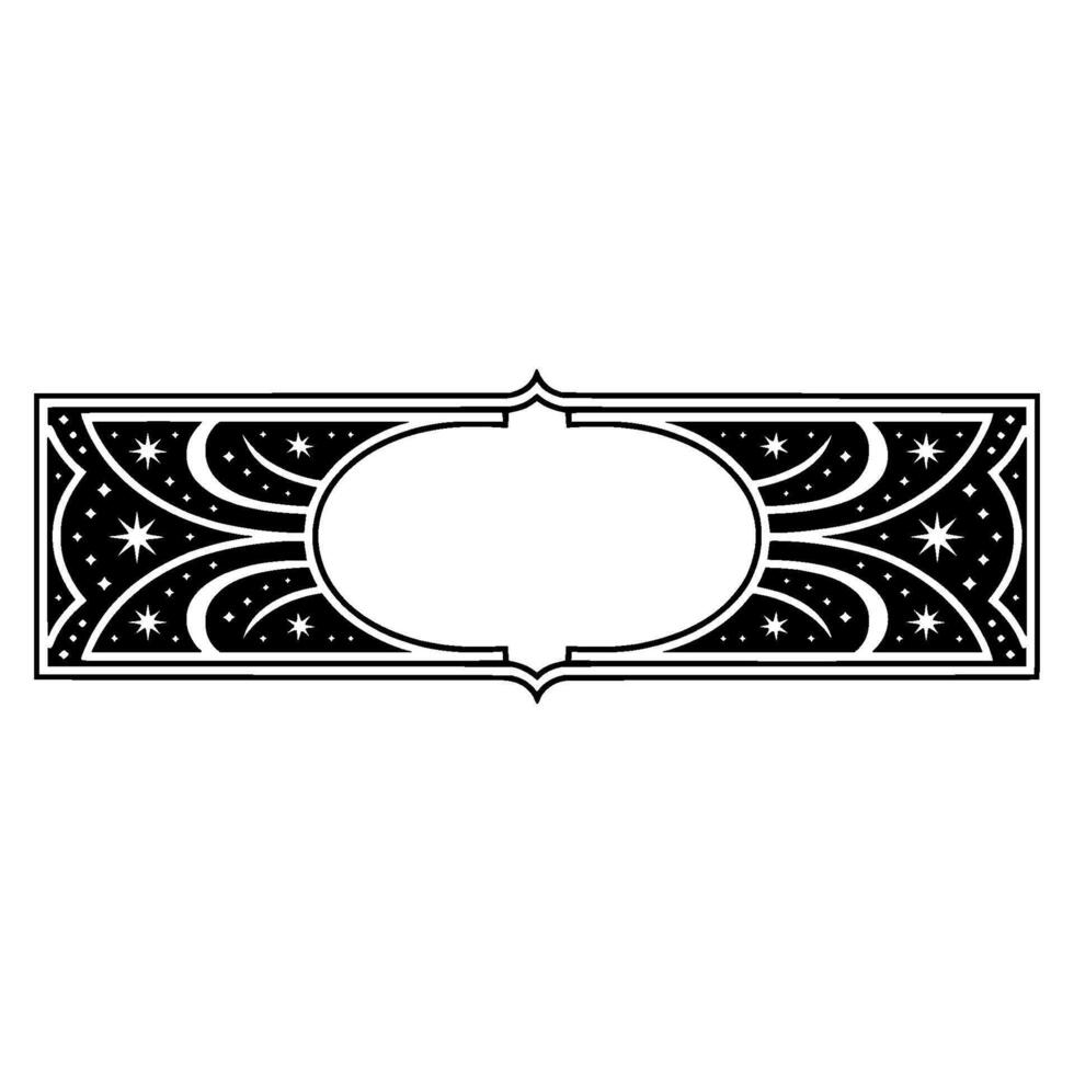 Celestial Black and White Decorative Banner, Space Theme. vector