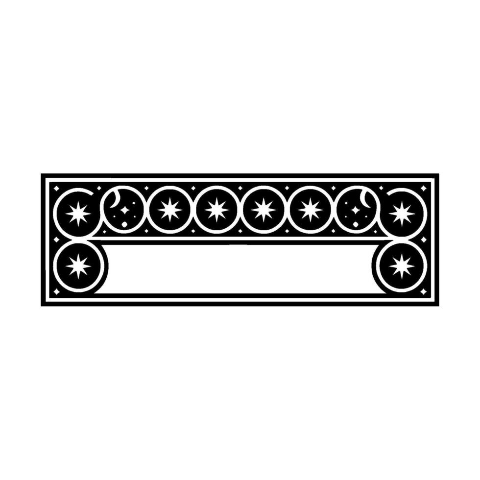 Celestial Frame Minimalist Star and Moon Border. vector