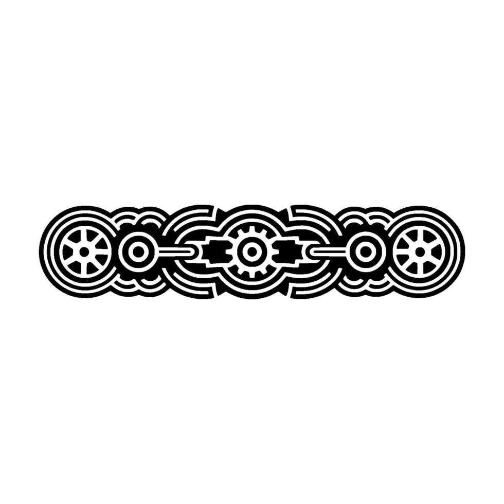 Abstract Geometric Mechanism - Black and White. vector