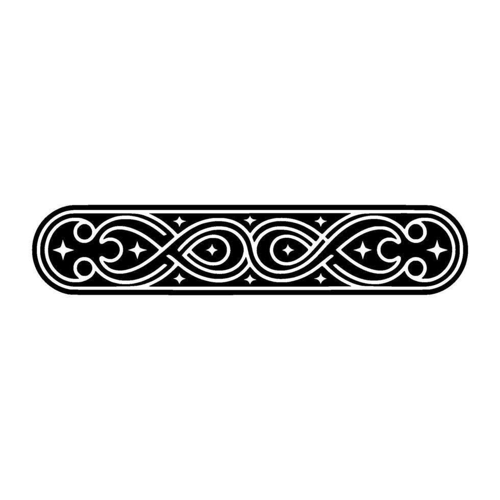 Celtic Border , Black White, Ornamental Scrollwork, Elegant. vector