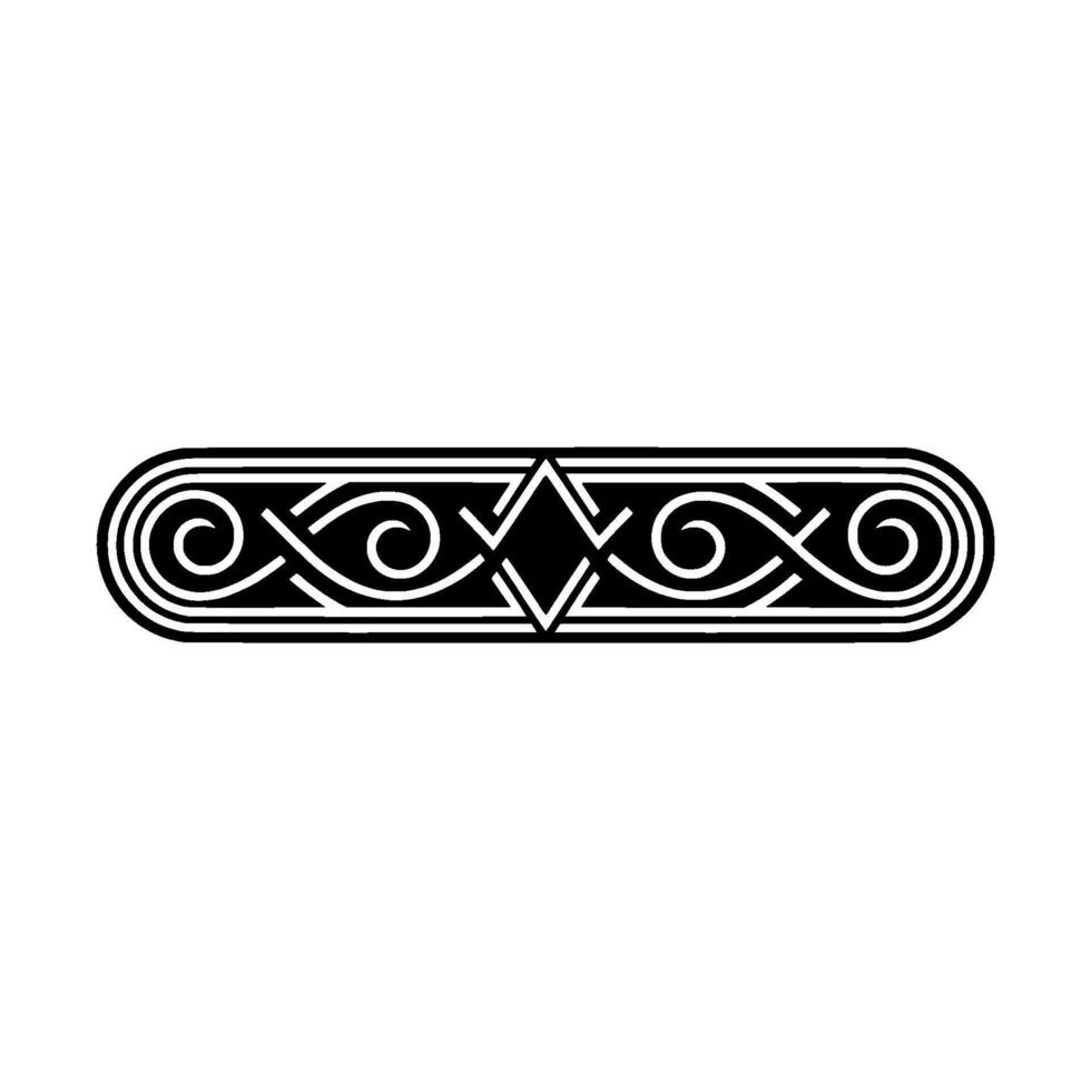Celtic Knotwork Decorative Border, Black White, Minimalist. vector