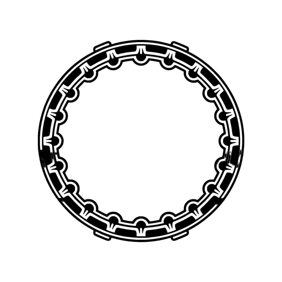 Abstract Geometric Ring Element, Minimalist with Decorative Pattern. vector