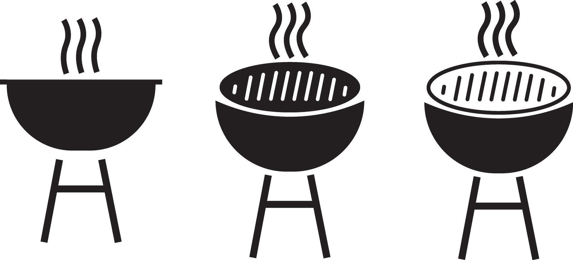 no Grill BBQ icon set. No grill sign, Informational sign. No grill signs and symbol symbol design, vector