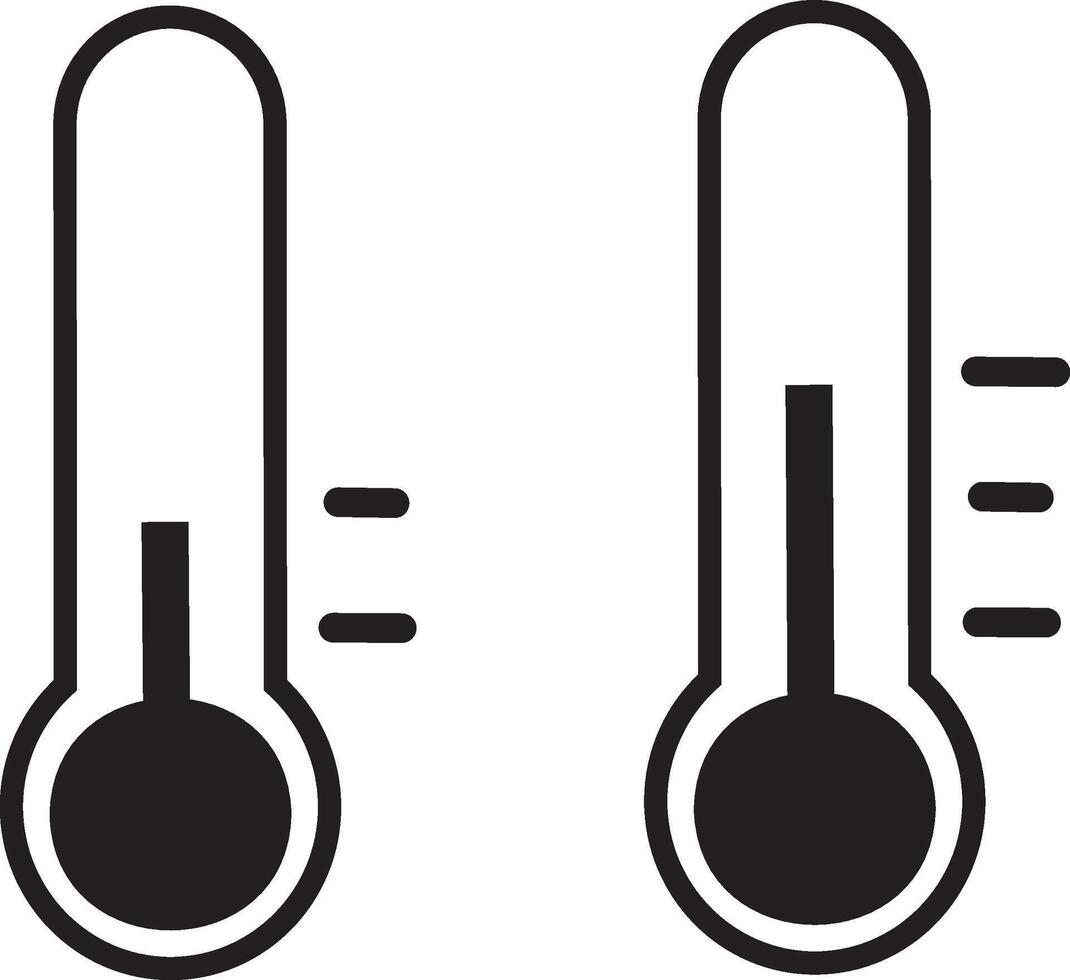 Set of temperature icons. gradient temperature symbols, Weather Sign, thermometer High and low temperature, illustration. vector