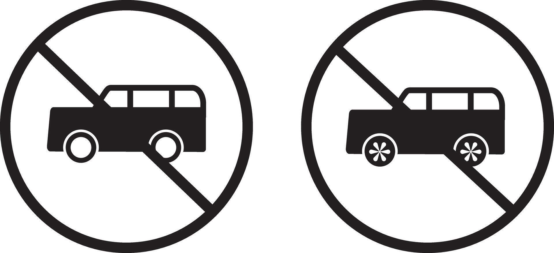 no car icon set. Forbidden Sign,Parking prohibited symbol,Concept for transportation, vector