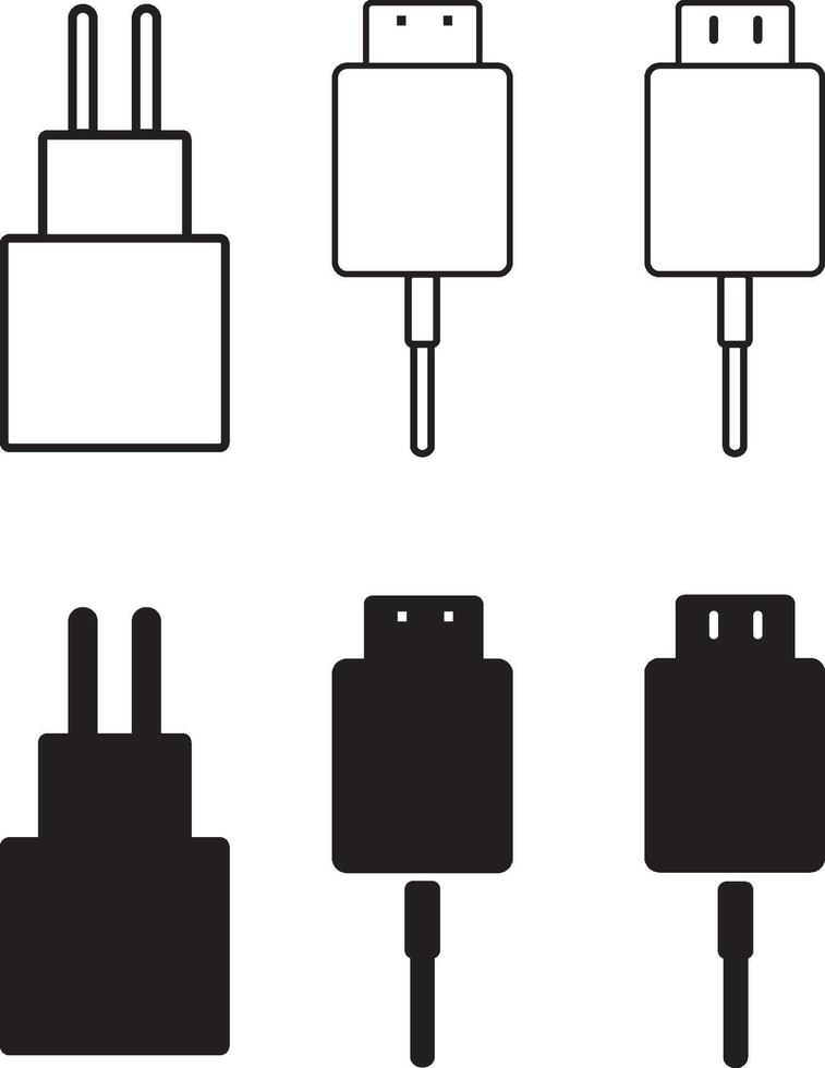 Mobile phone charger icon.Charger adapter sign icons, usb charging symbol, charger icon illustration, vector