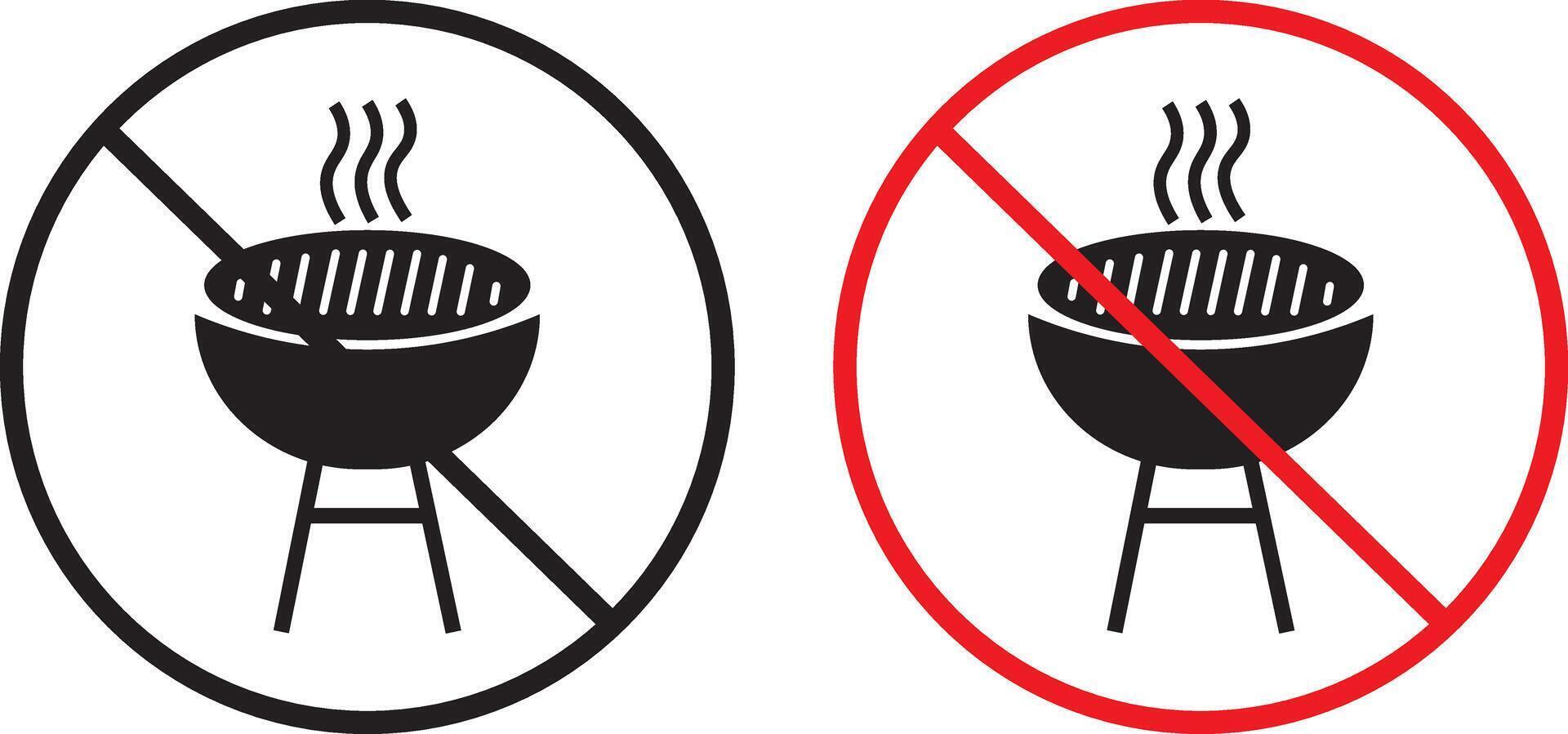 No grill sign, Informational sign. No grill signs and symbol symbol illustration, vector