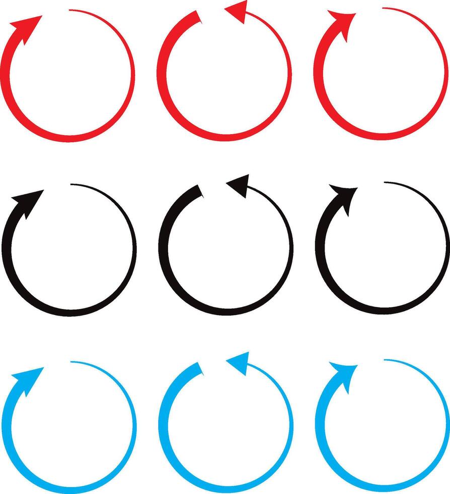 set off Dual semi circle arrow Black, red, stock pointer, direction, app and logo design, blue arrow icon, Two side arrow icon on white background, vector