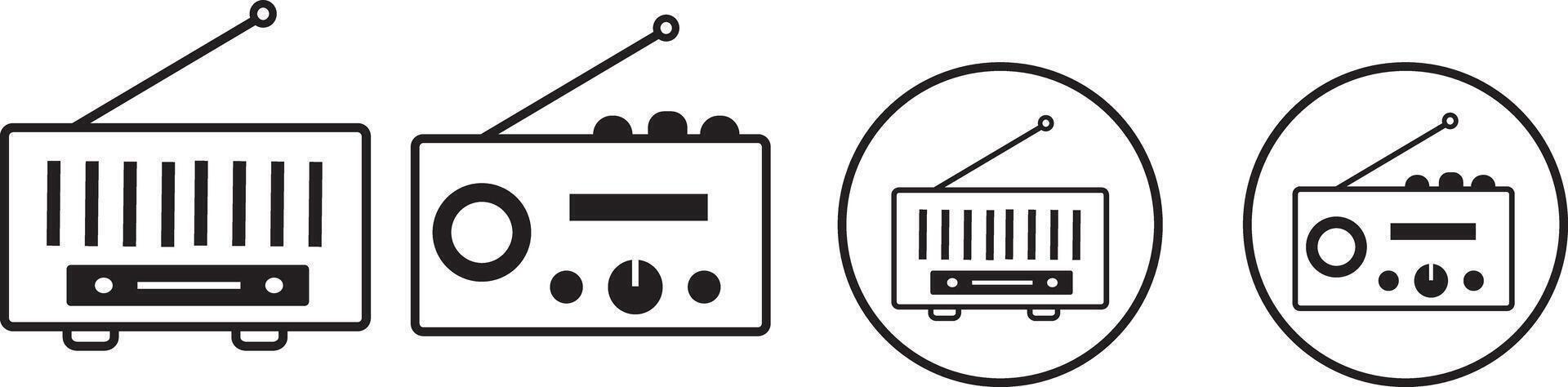 radio icons set. radio icon sign illustration, vector