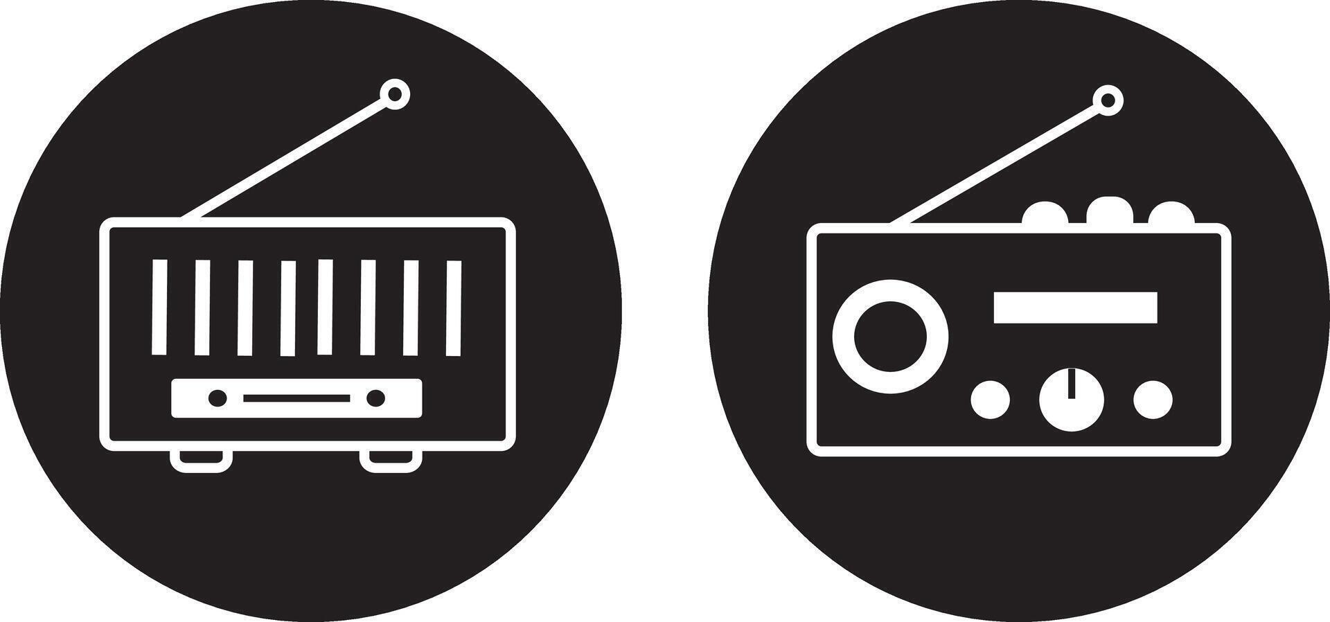 set off radio icons set. radio icon illustration, vector