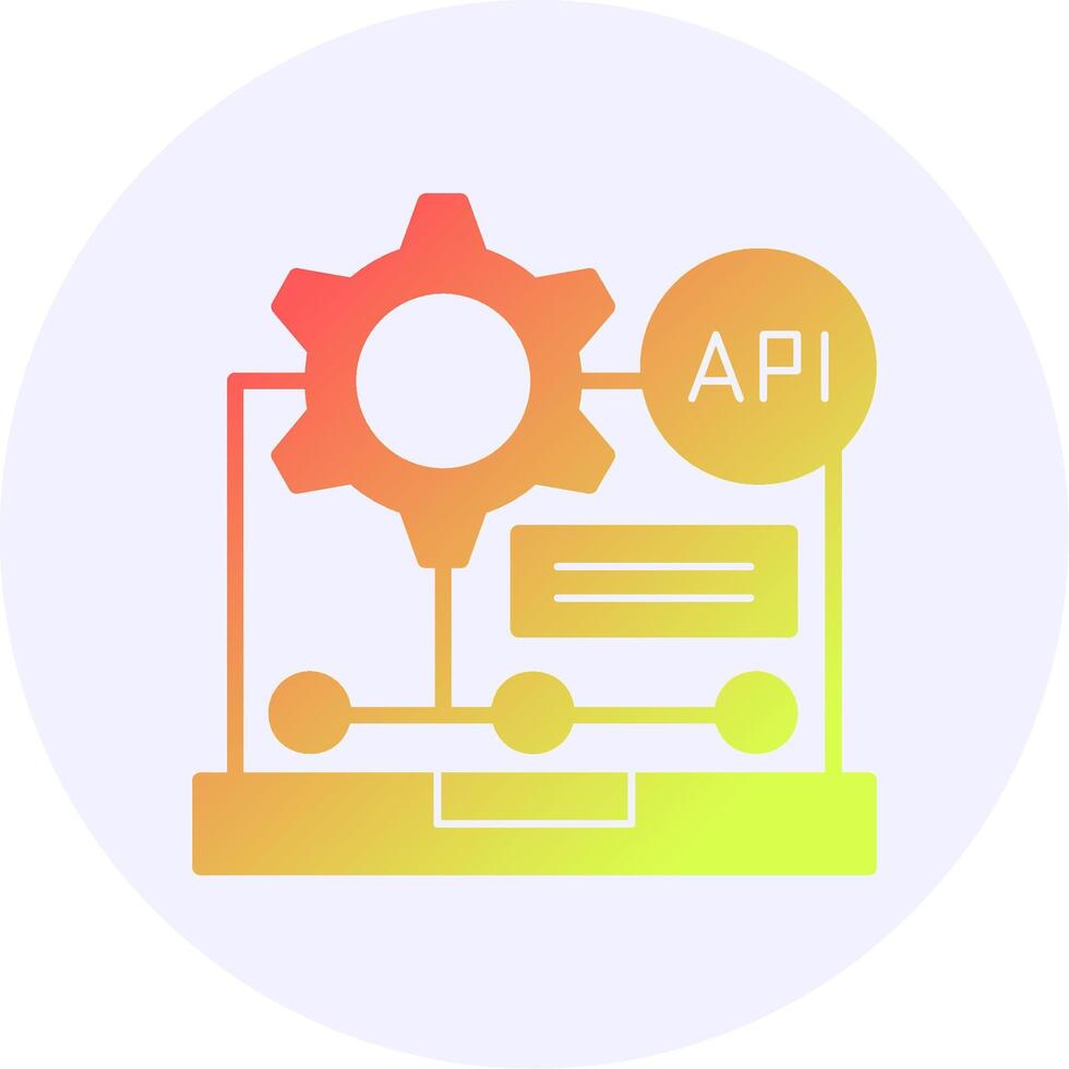 API Glyph Gradient Icon Design vector