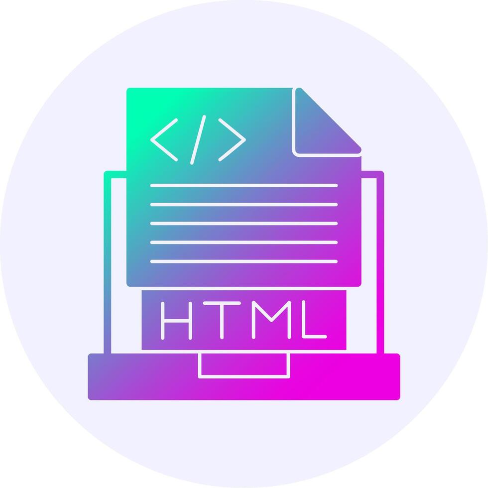 Html File Gradient Icon vector