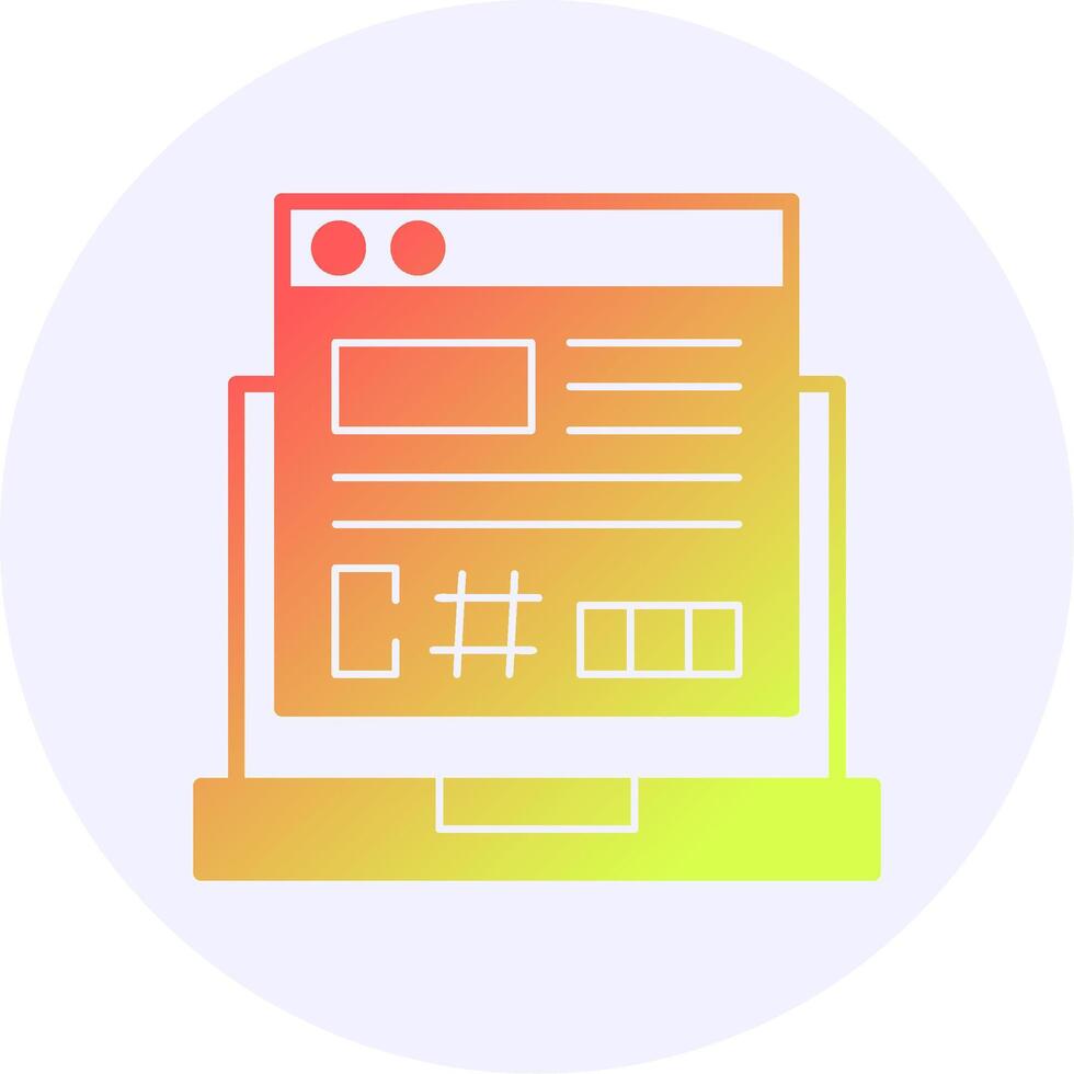 C Sharp Gradient Icon vector