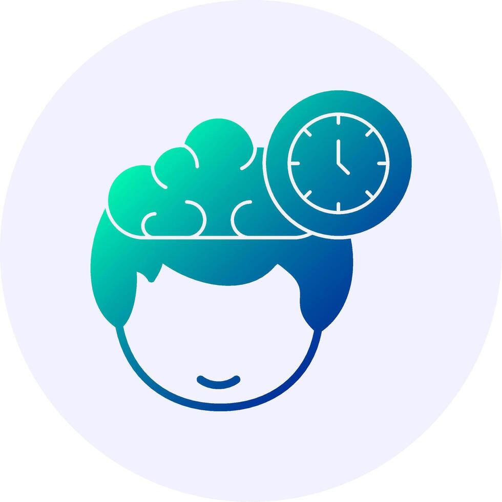 Time Human Face Gradient Icon vector