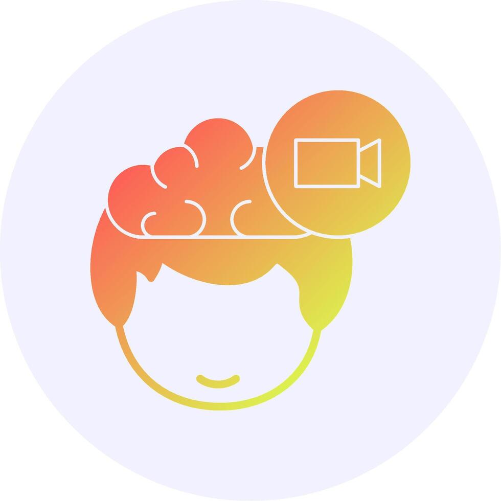 Camera Human Face Gradient Background Circle Icon vector