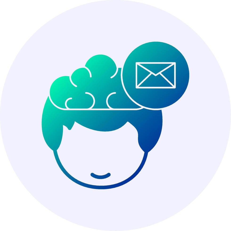 Mail Human Face Gradient Icon vector
