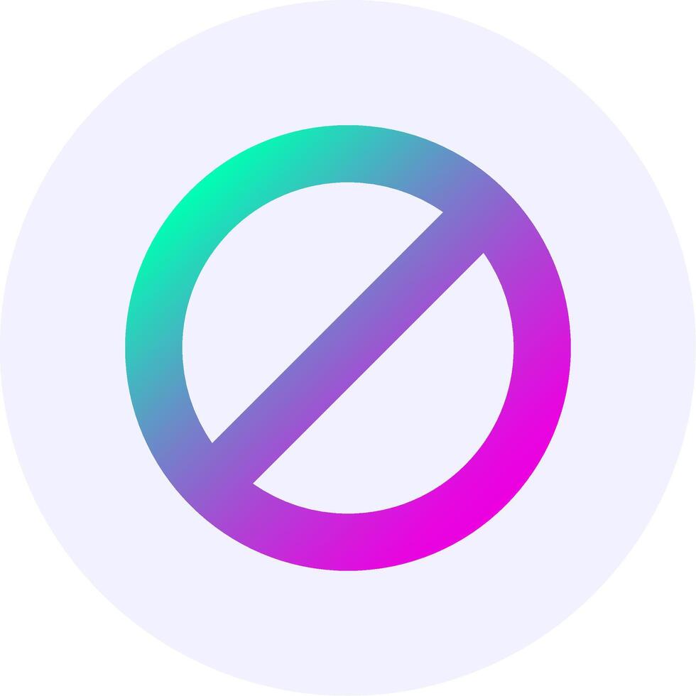 Banned Gradient Circle Icon vector