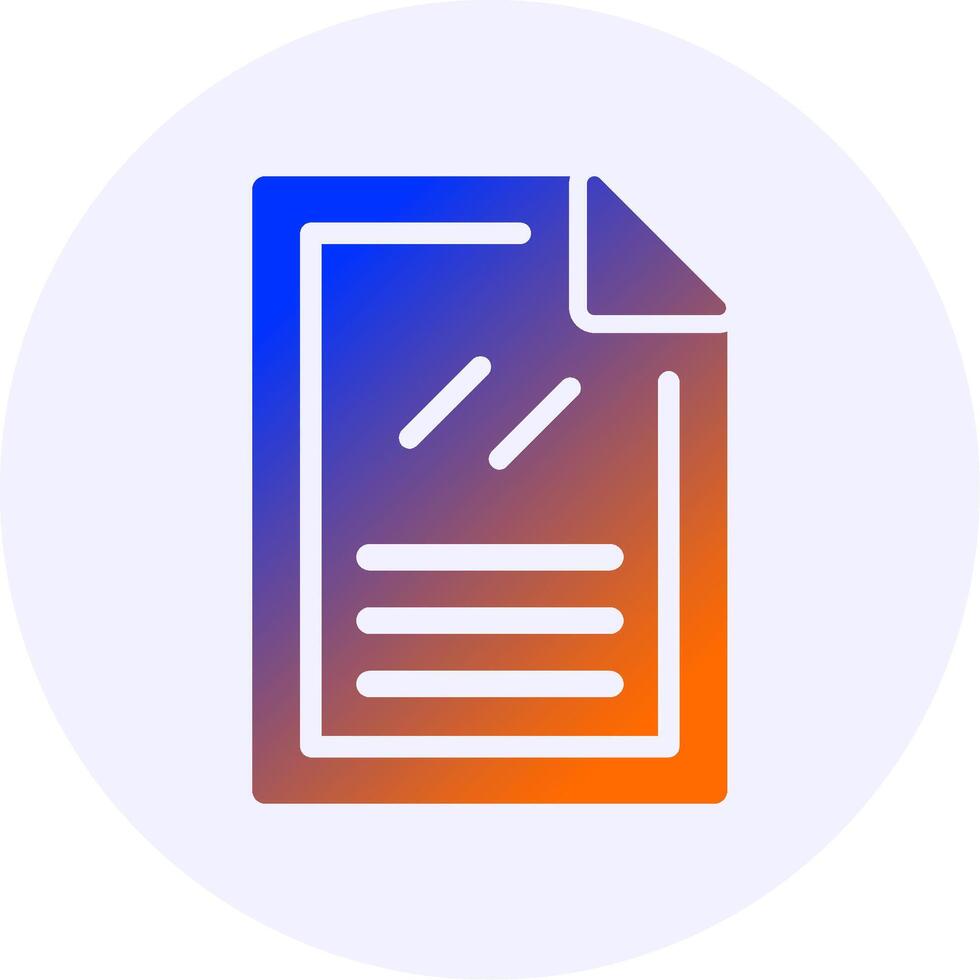 Document Gradient Icon Design vector