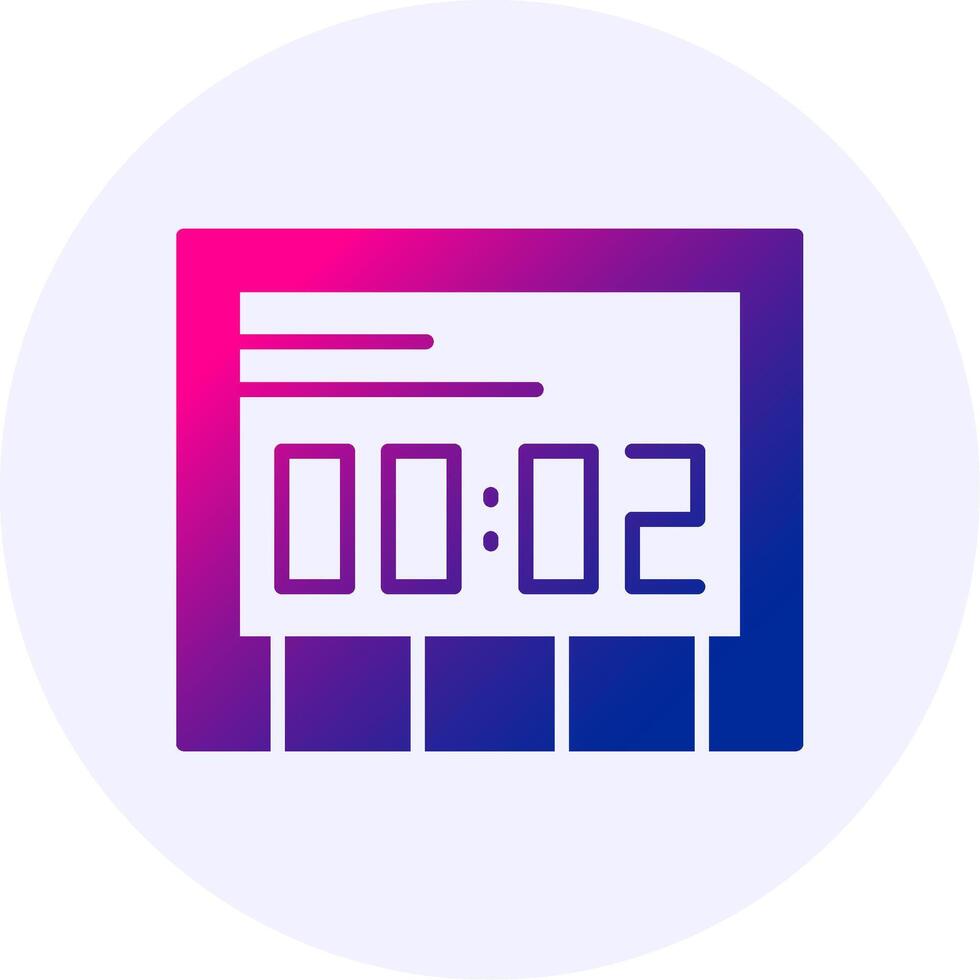 Clock Icon Minimal Gradient Style vector