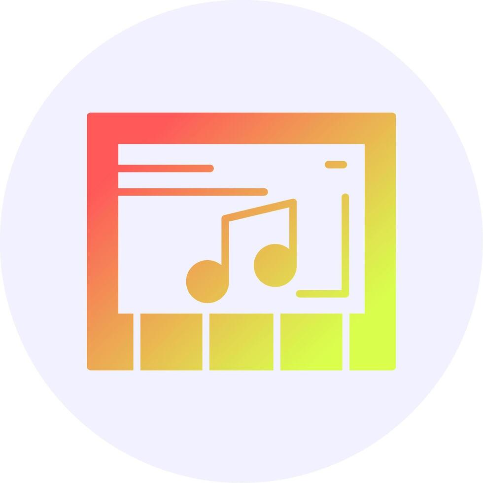 Music Icon Minimal Gradient Style vector