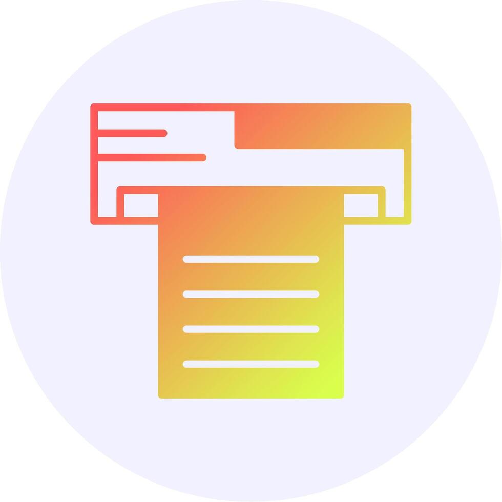 Print Icon Minimal Gradient Style vector