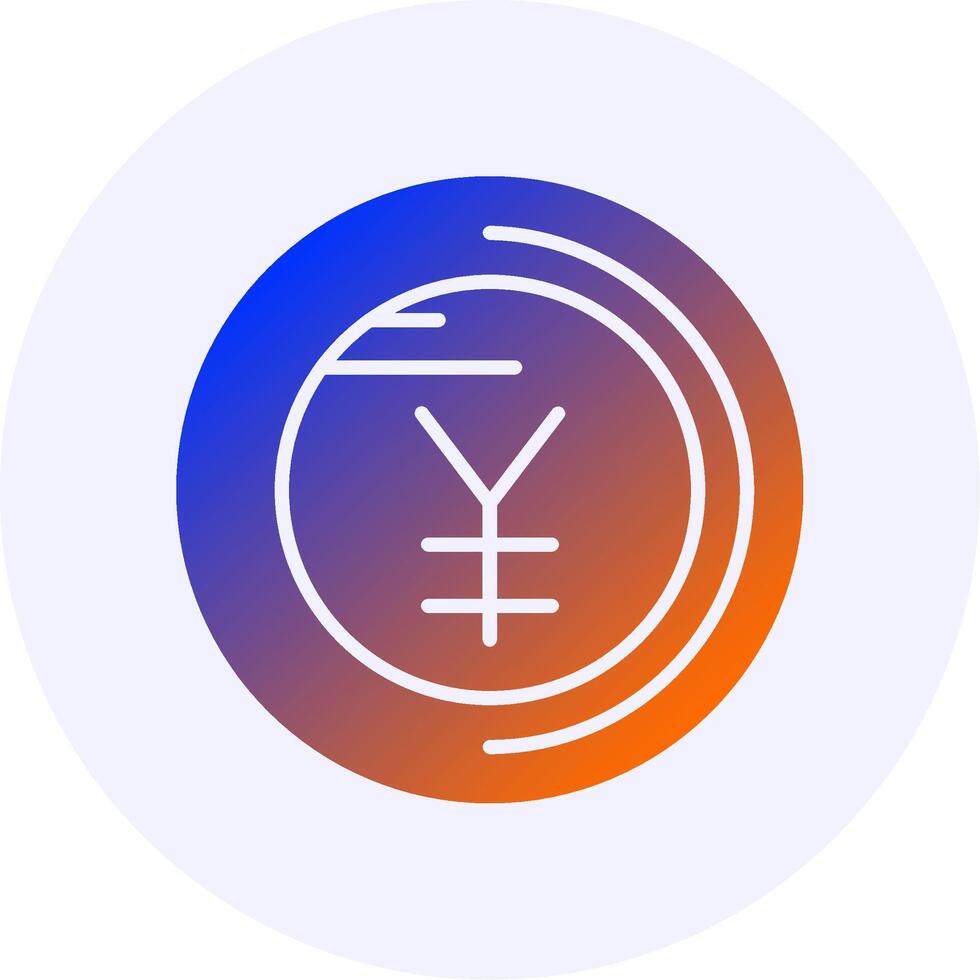 Yen sign Gradient Icon Design vector