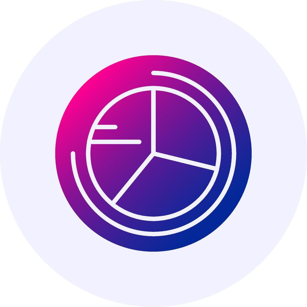 Pie chart Icon Minimal Gradient Style vector
