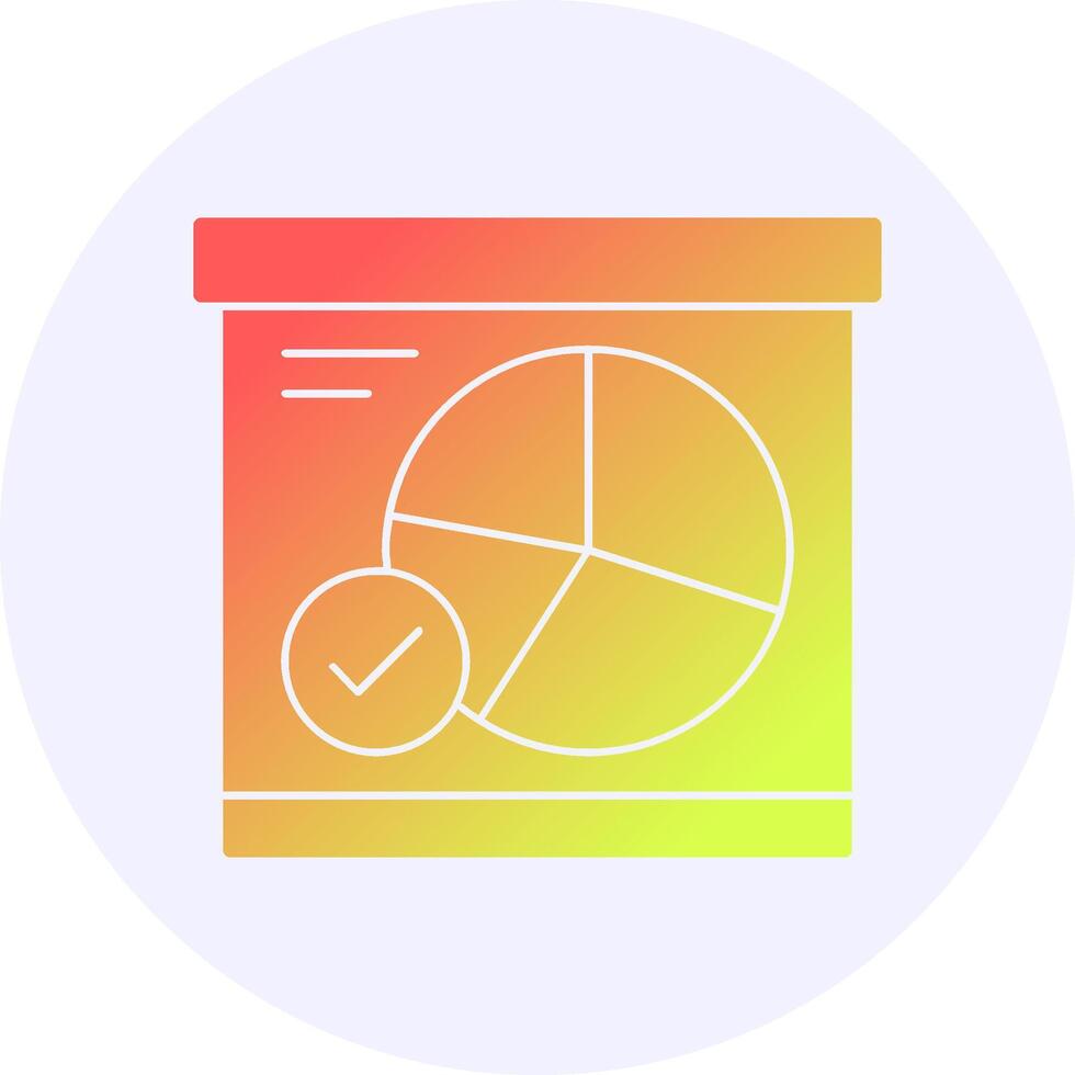 Pie chart Icon Minimal Gradient Style Design vector