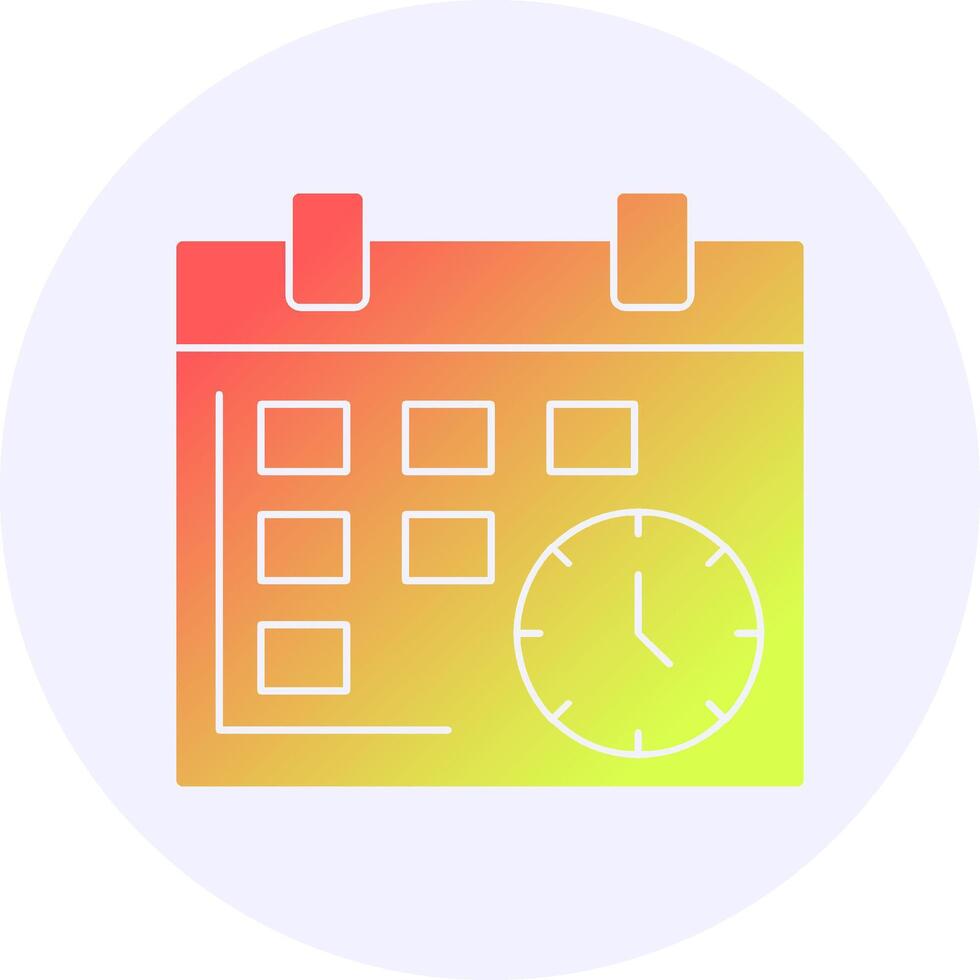 Deadline Icon Minimal Gradient Style vector