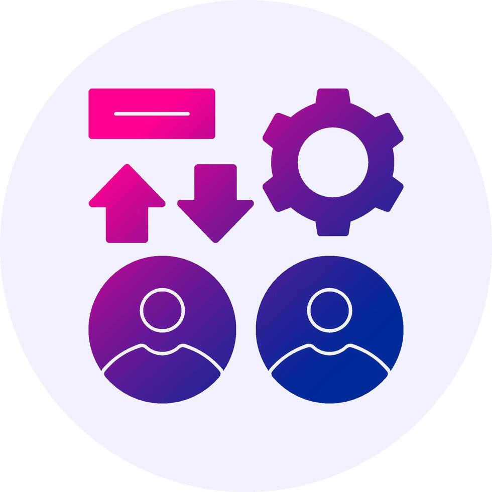 Teamwork Icon Minimal Gradient Style vector