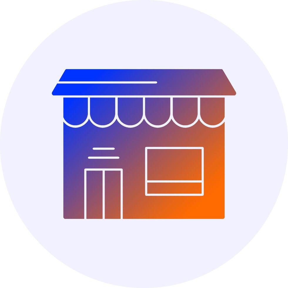 Storefront Icon Minimal Gradient Style vector