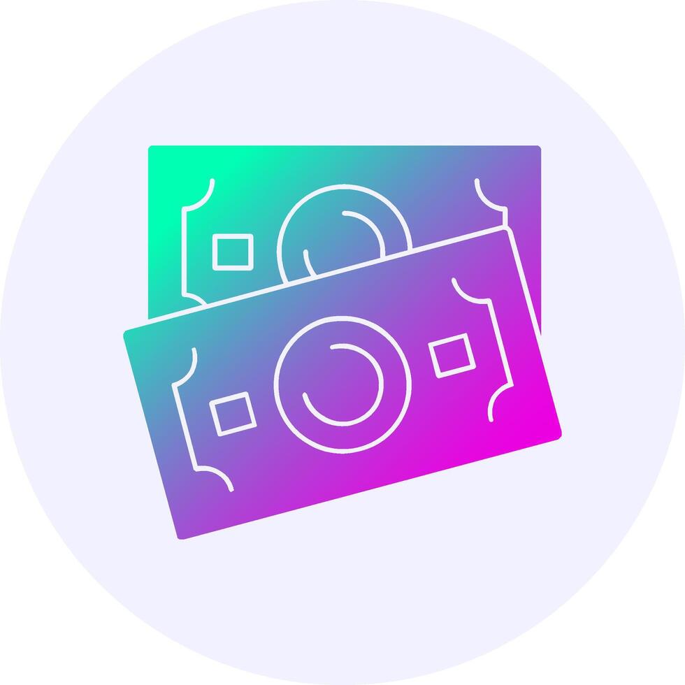 Banknote Icon Minimal Gradient Style vector
