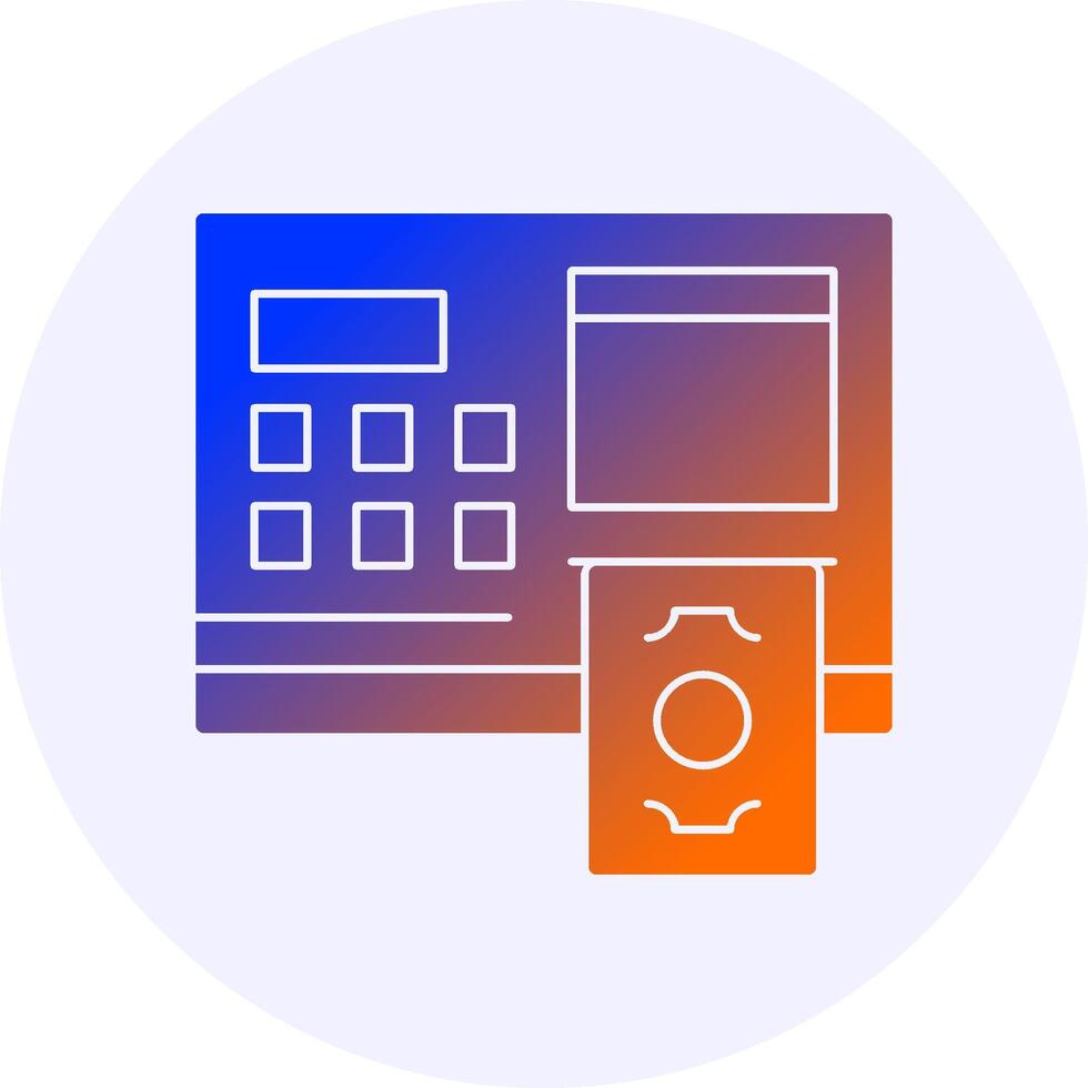 ATM Icon Minimal Gradient Style vector