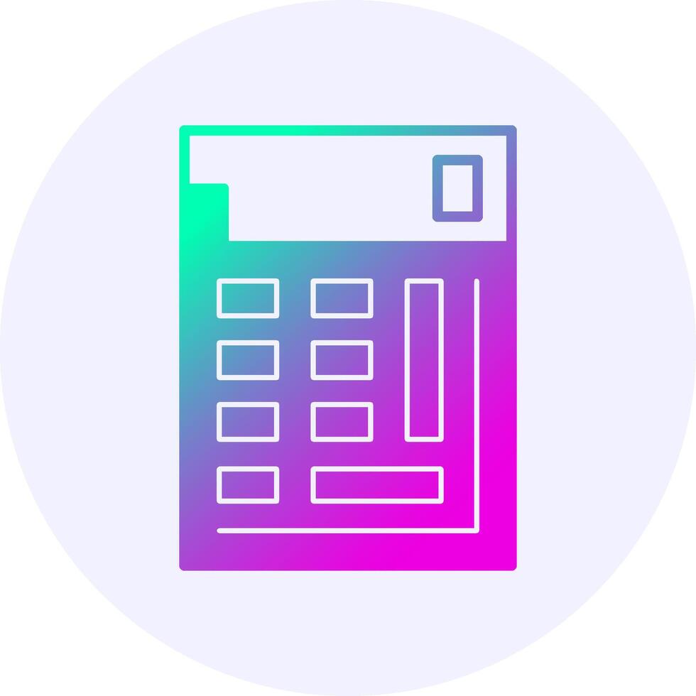 Calculator Icon Minimal Gradient Style vector